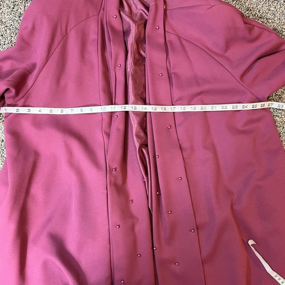 Chad Steven’s Blazer Skirt Set  Pink Pearl Trimmed Swing Blazer Size 12 - Picture 10 of 14